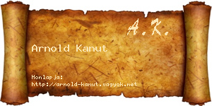 Arnold Kanut névjegykártya